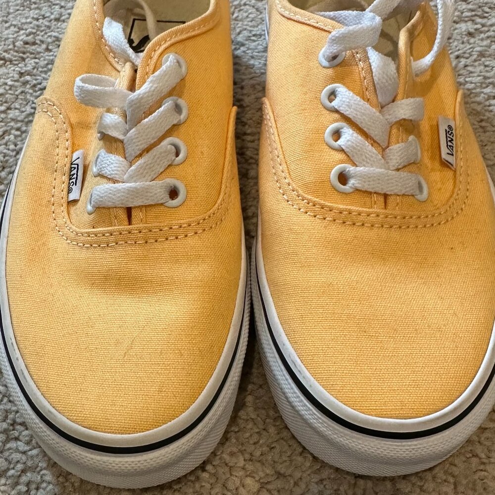NWOT Yellow Canvas Vans Size 7 Women’s — Never Worn